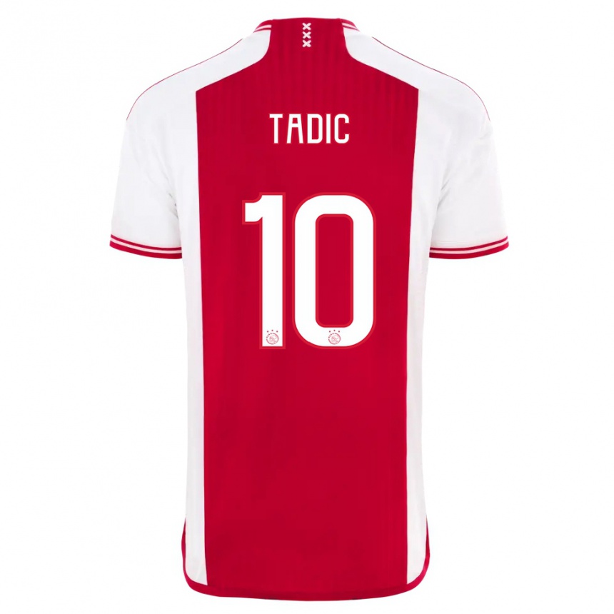 Herren Fußball Dusan Tadic #10 Rot-Weiss Heimtrikot Trikot 2023/24 T-Shirt Luxemburg