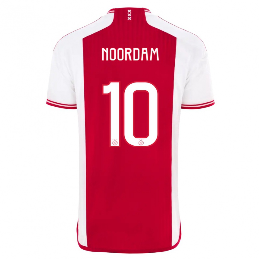Herren Fußball Nadine Noordam #10 Rot-Weiss Heimtrikot Trikot 2023/24 T-Shirt Luxemburg