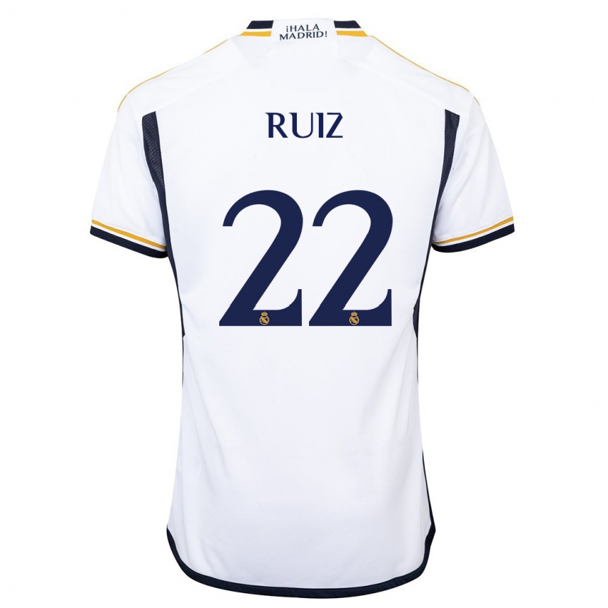 Herren Fußball Ferran Ruiz #22 Weiß Heimtrikot Trikot 2023/24 T-Shirt Luxemburg