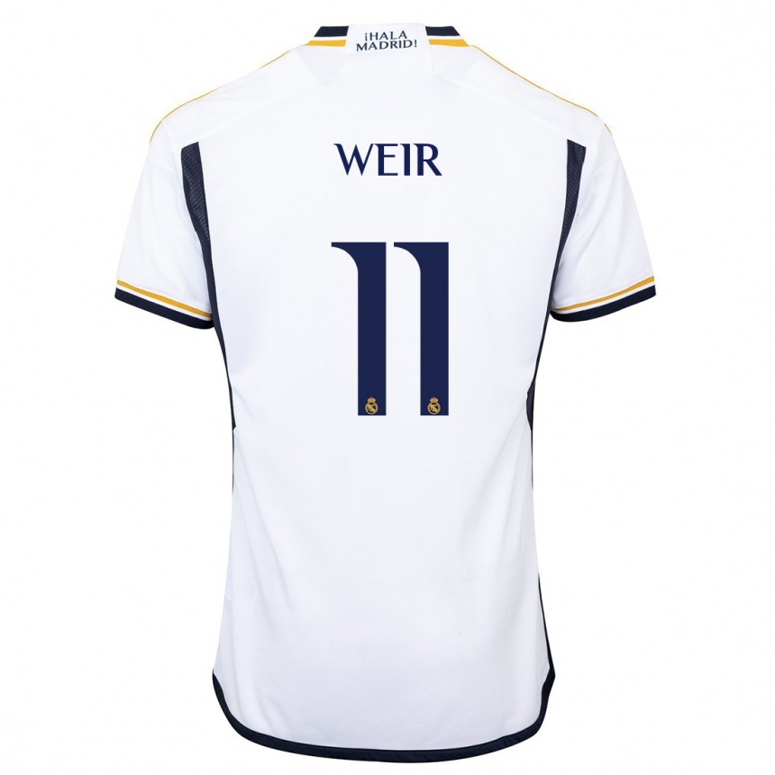 Herren Fußball Caroline Weir #11 Weiß Heimtrikot Trikot 2023/24 T-Shirt Luxemburg