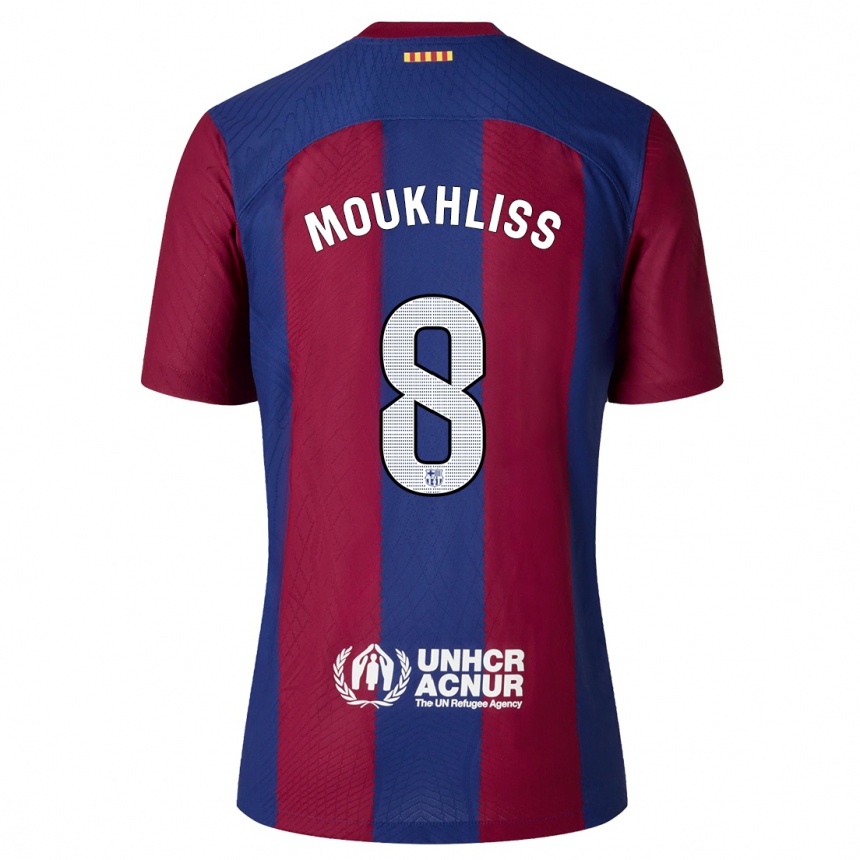 Herren Fußball Moha Moukhliss #8 Rot Blau Heimtrikot Trikot 2023/24 T-Shirt Luxemburg