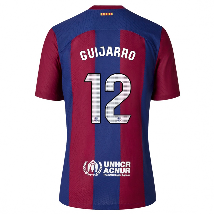 Herren Fußball Patricia Guijarro #12 Rot Blau Heimtrikot Trikot 2023/24 T-Shirt Luxemburg