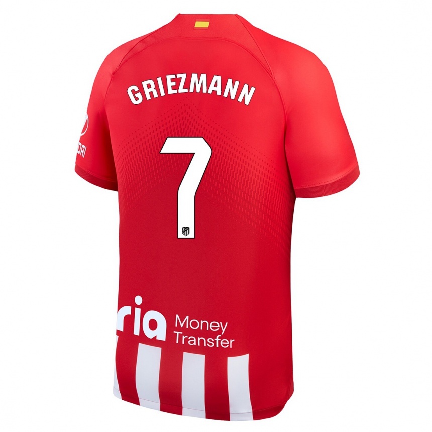 Herren Fußball Antoine Griezmann #7 Rot-Weiss Heimtrikot Trikot 2023/24 T-Shirt Luxemburg