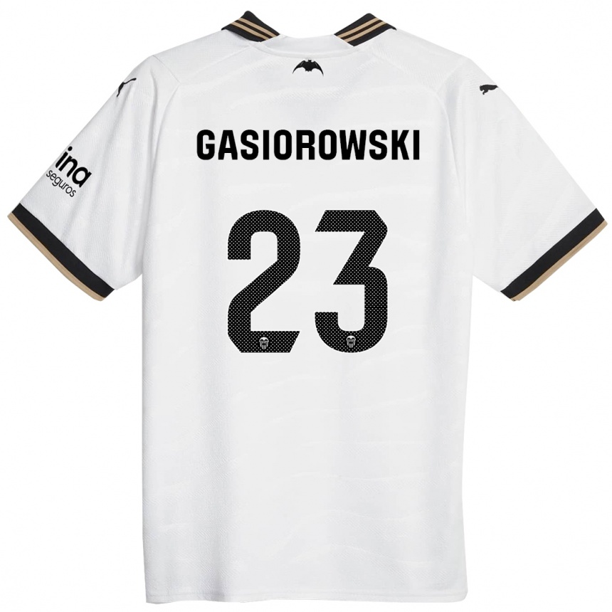 Herren Fußball Yarek Gasiorowski #23 Weiß Heimtrikot Trikot 2023/24 T-Shirt Luxemburg