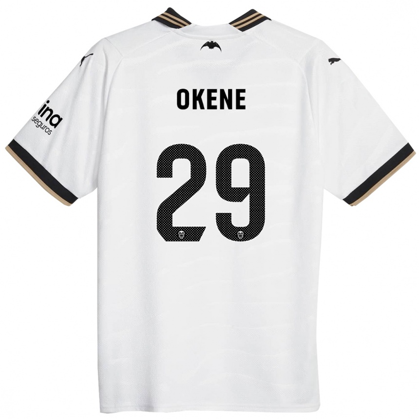 Herren Fußball Andrea Okene #29 Weiß Heimtrikot Trikot 2023/24 T-Shirt Luxemburg