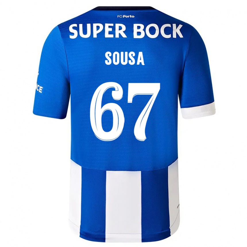 Herren Fußball Vasco Sousa #67 Blau Weiss Heimtrikot Trikot 2023/24 T-Shirt Luxemburg