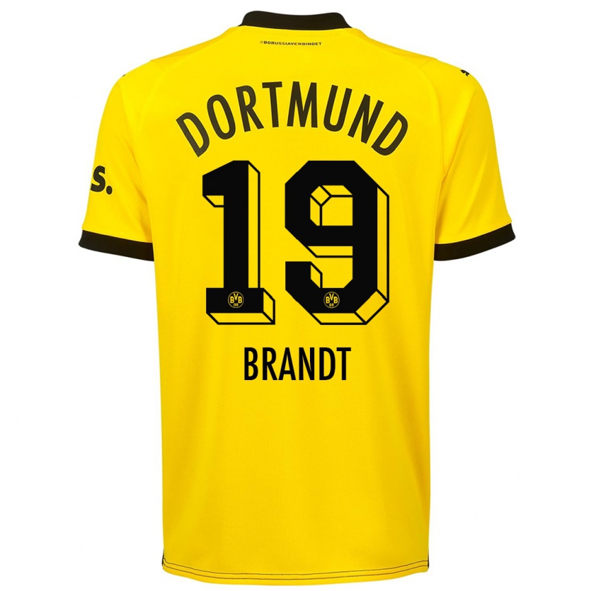 Herren Fußball Julian Brandt #19 Gelb Heimtrikot Trikot 2023/24 T-Shirt Luxemburg