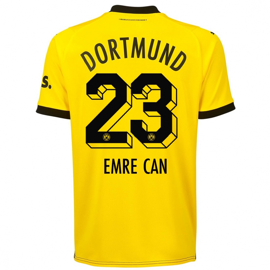 Herren Fußball Emre Can #23 Gelb Heimtrikot Trikot 2023/24 T-Shirt Luxemburg