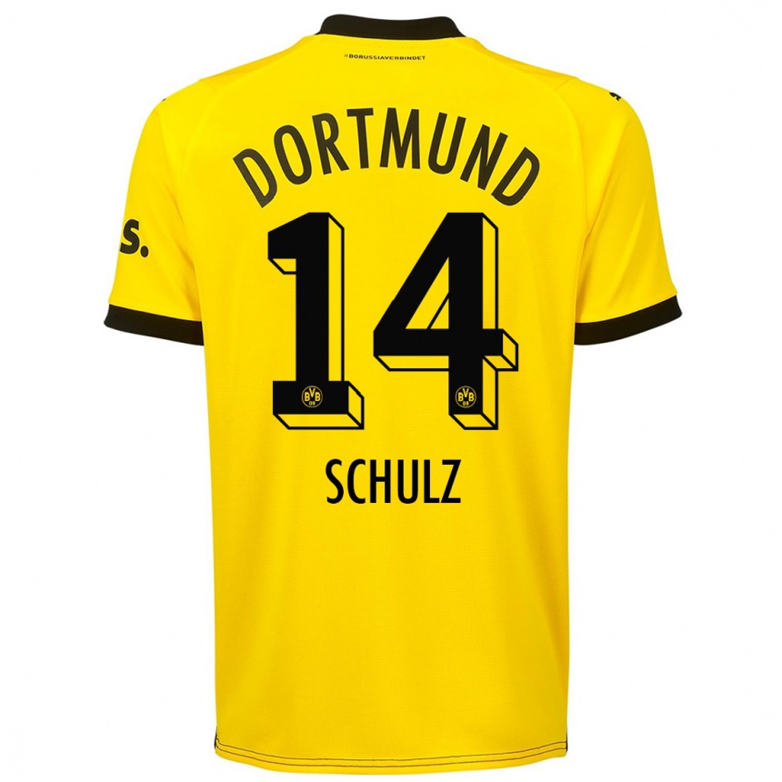 Herren Fußball Nico Schulz #14 Gelb Heimtrikot Trikot 2023/24 T-Shirt Luxemburg