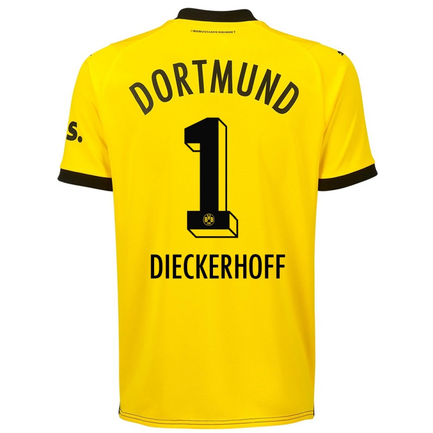 Herren Fußball Max Dieckerhoff #1 Gelb Heimtrikot Trikot 2023/24 T-Shirt Luxemburg