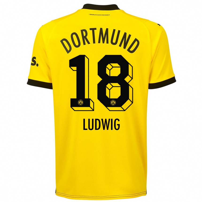 Herren Fußball Michel Ludwig #18 Gelb Heimtrikot Trikot 2023/24 T-Shirt Luxemburg