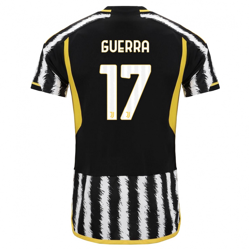 Herren Fußball Simone Guerra #17 Schwarz-Weiss Heimtrikot Trikot 2023/24 T-Shirt Luxemburg