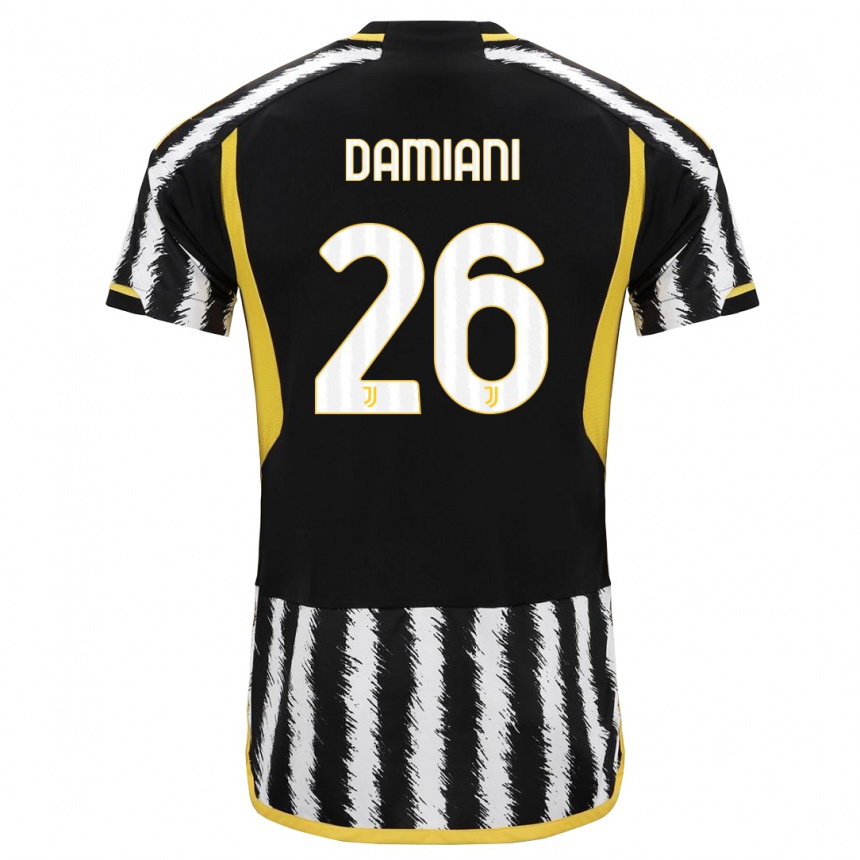 Herren Fußball Samuele Damiani #26 Schwarz-Weiss Heimtrikot Trikot 2023/24 T-Shirt Luxemburg