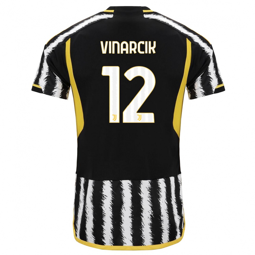 Herren Fußball Jakub Vinarcik #12 Schwarz-Weiss Heimtrikot Trikot 2023/24 T-Shirt Luxemburg