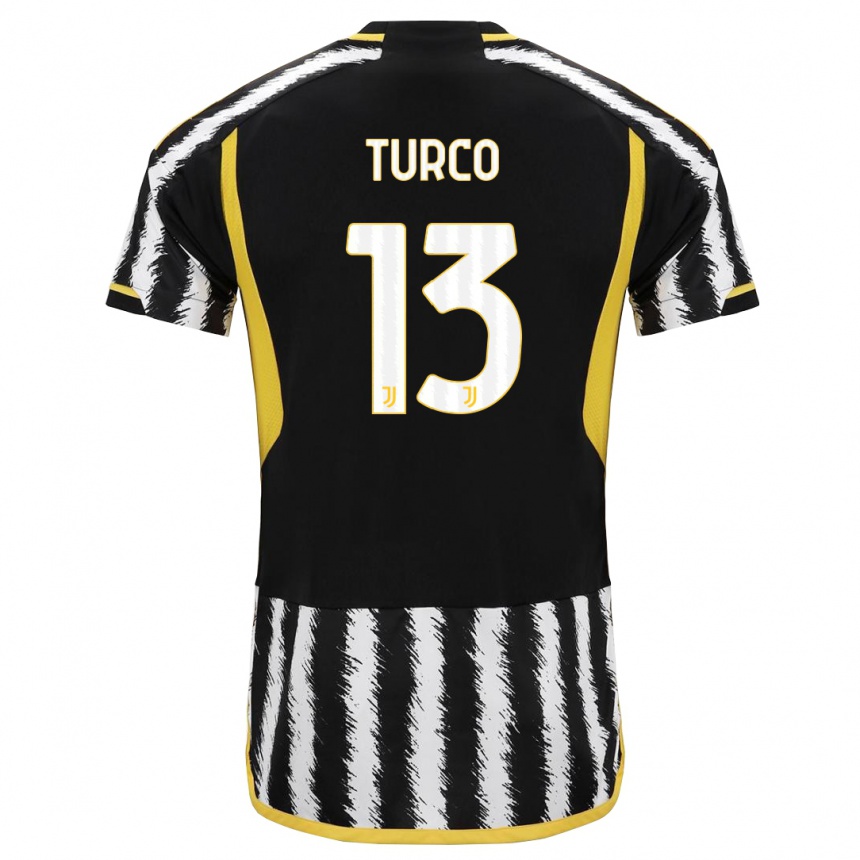 Herren Fußball Stefano Turco #13 Schwarz-Weiss Heimtrikot Trikot 2023/24 T-Shirt Luxemburg