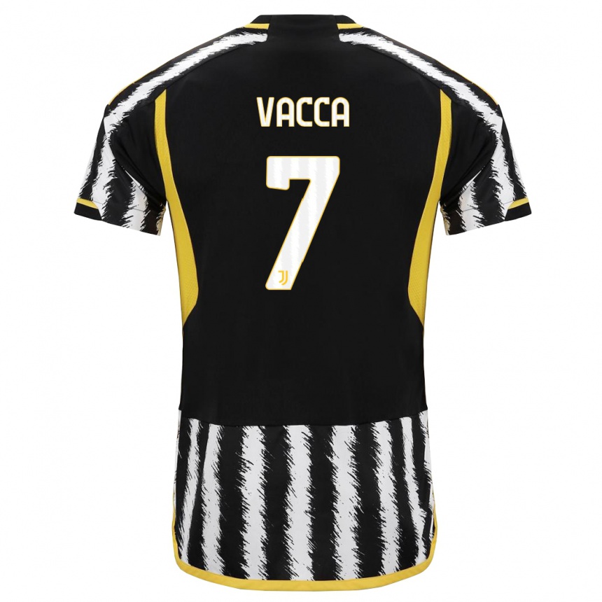 Herren Fußball Alessio Vacca #7 Schwarz-Weiss Heimtrikot Trikot 2023/24 T-Shirt Luxemburg