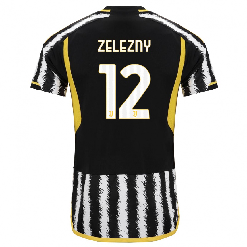 Herren Fußball Radoslaw Zelezny #12 Schwarz-Weiss Heimtrikot Trikot 2023/24 T-Shirt Luxemburg