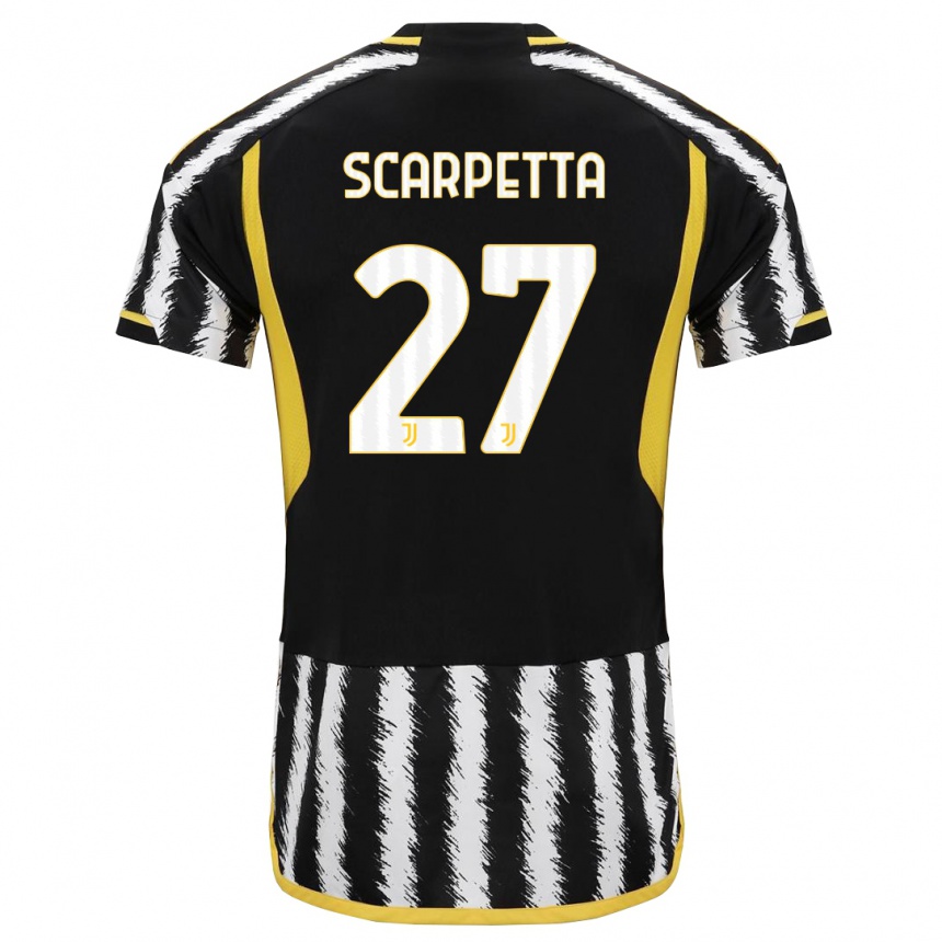 Herren Fußball Jacopo Scarpetta #27 Schwarz-Weiss Heimtrikot Trikot 2023/24 T-Shirt Luxemburg