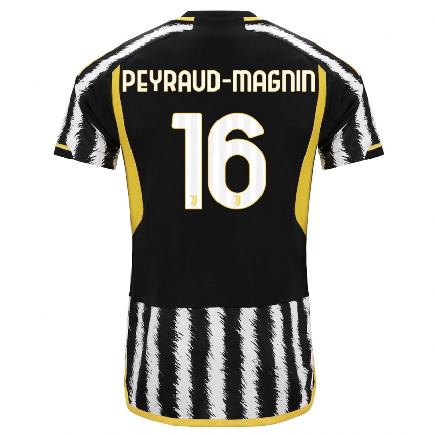 Herren Fußball Pauline Peyraud-Magnin #16 Schwarz-Weiss Heimtrikot Trikot 2023/24 T-Shirt Luxemburg