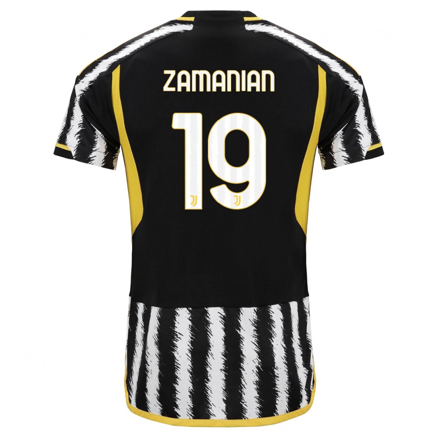 Herren Fußball Annahita Zamanian #19 Schwarz-Weiss Heimtrikot Trikot 2023/24 T-Shirt Luxemburg