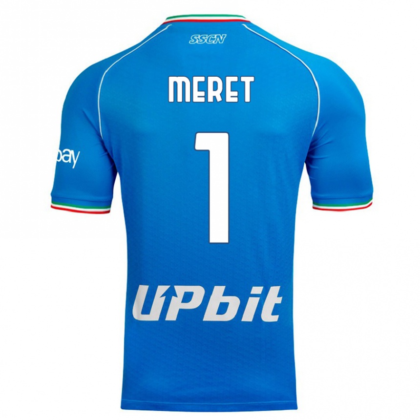 Herren Fußball Alex Meret #1 Himmelblau Heimtrikot Trikot 2023/24 T-Shirt Luxemburg