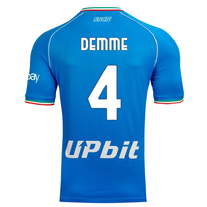 Herren Fußball Diego Demme #4 Himmelblau Heimtrikot Trikot 2023/24 T-Shirt Luxemburg