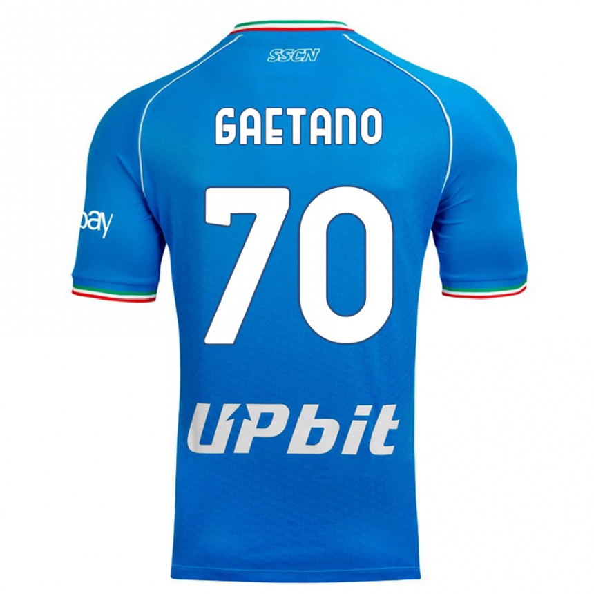 Herren Fußball Gianluca Gaetano #70 Himmelblau Heimtrikot Trikot 2023/24 T-Shirt Luxemburg