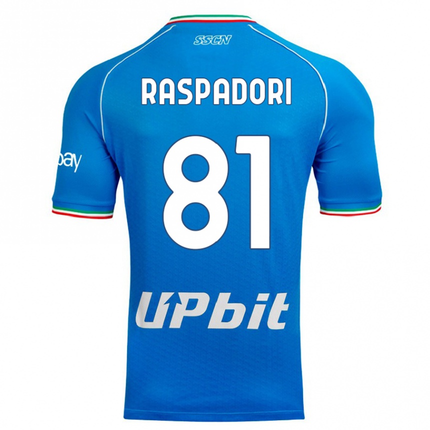 Herren Fußball Giacomo Raspadori #81 Himmelblau Heimtrikot Trikot 2023/24 T-Shirt Luxemburg