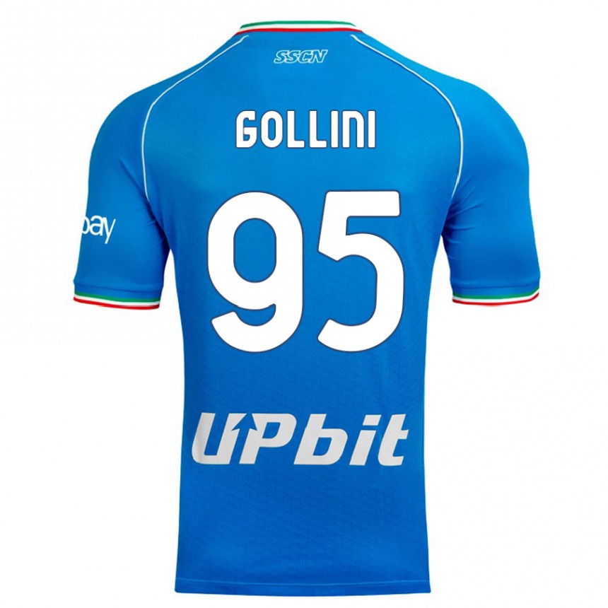 Herren Fußball Pierluigi Gollini #95 Himmelblau Heimtrikot Trikot 2023/24 T-Shirt Luxemburg