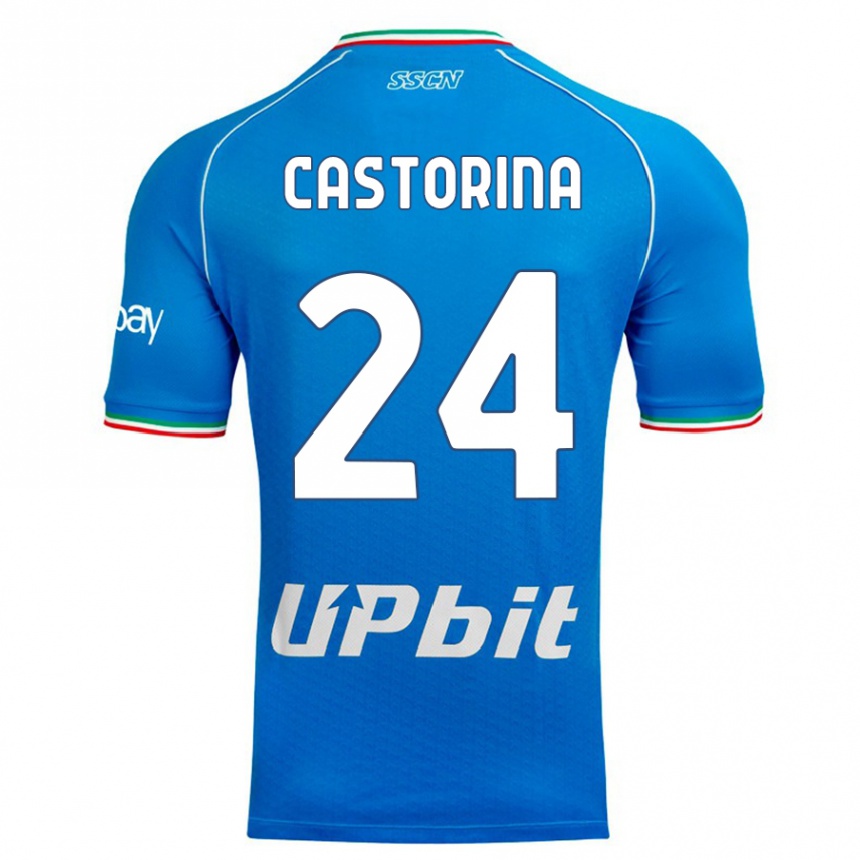 Herren Fußball Alessandro Castorina #24 Himmelblau Heimtrikot Trikot 2023/24 T-Shirt Luxemburg