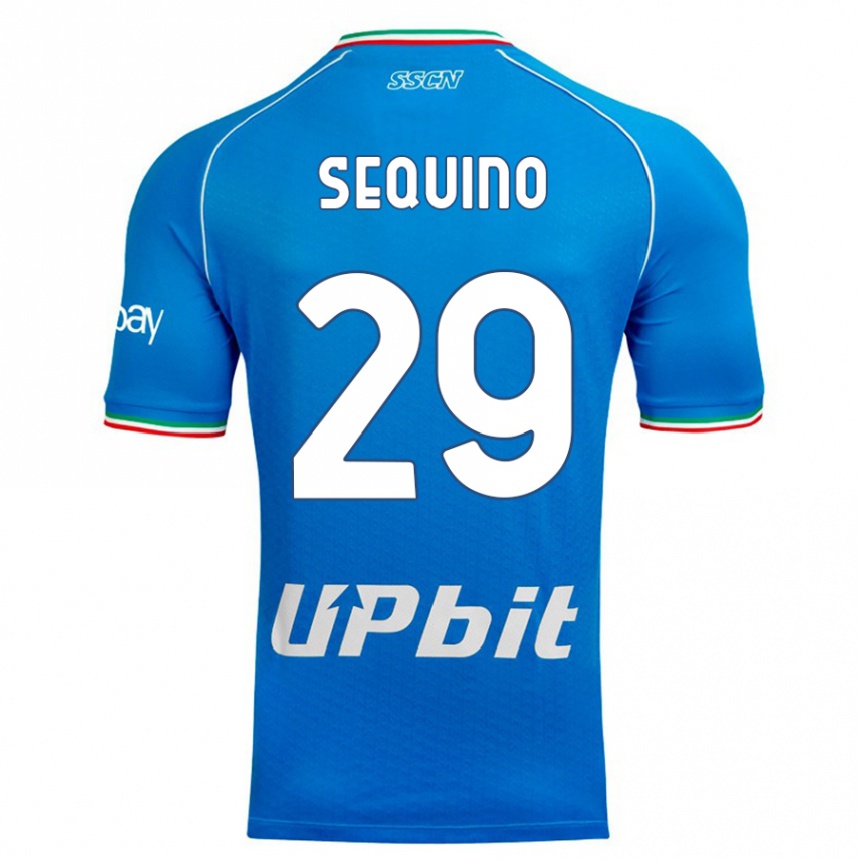 Herren Fußball Giovanni Sequino #29 Himmelblau Heimtrikot Trikot 2023/24 T-Shirt Luxemburg