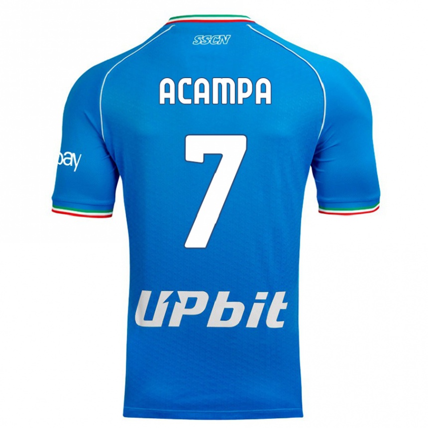 Herren Fußball Davide Acampa #7 Himmelblau Heimtrikot Trikot 2023/24 T-Shirt Luxemburg