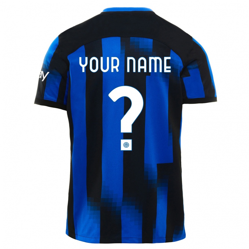 Herren Fußball Ihren Namen #0 Schwarz Blau Heimtrikot Trikot 2023/24 T-Shirt Luxemburg