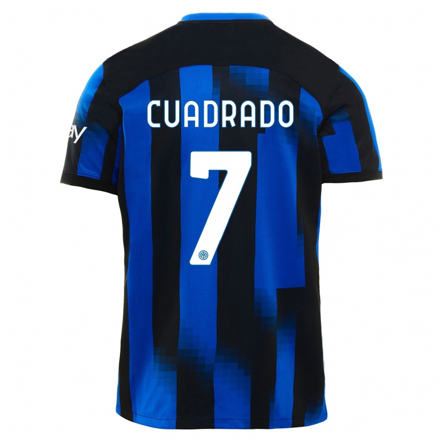 Herren Fußball Juan Cuadrado #7 Schwarz Blau Heimtrikot Trikot 2023/24 T-Shirt Luxemburg