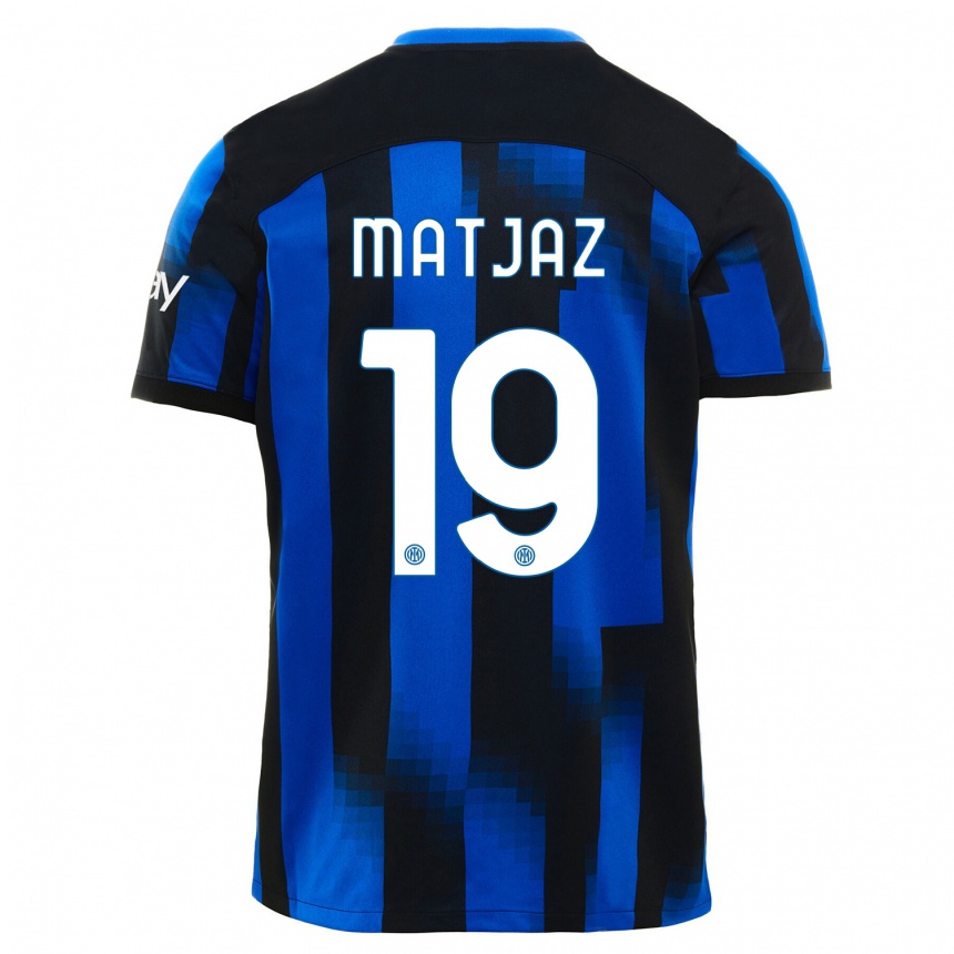 Herren Fußball Samo Matjaz #19 Schwarz Blau Heimtrikot Trikot 2023/24 T-Shirt Luxemburg