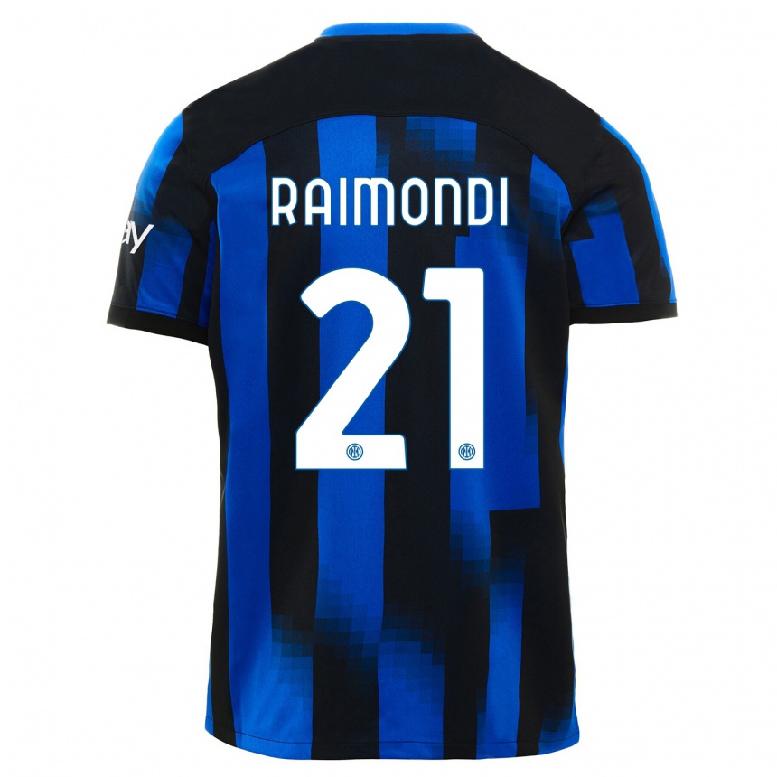 Herren Fußball Paolo Raimondi #21 Schwarz Blau Heimtrikot Trikot 2023/24 T-Shirt Luxemburg