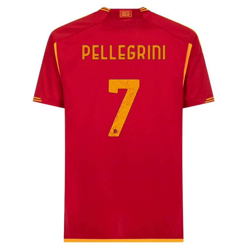 Herren Fußball Lorenzo Pellegrini #7 Rot Heimtrikot Trikot 2023/24 T-Shirt Luxemburg
