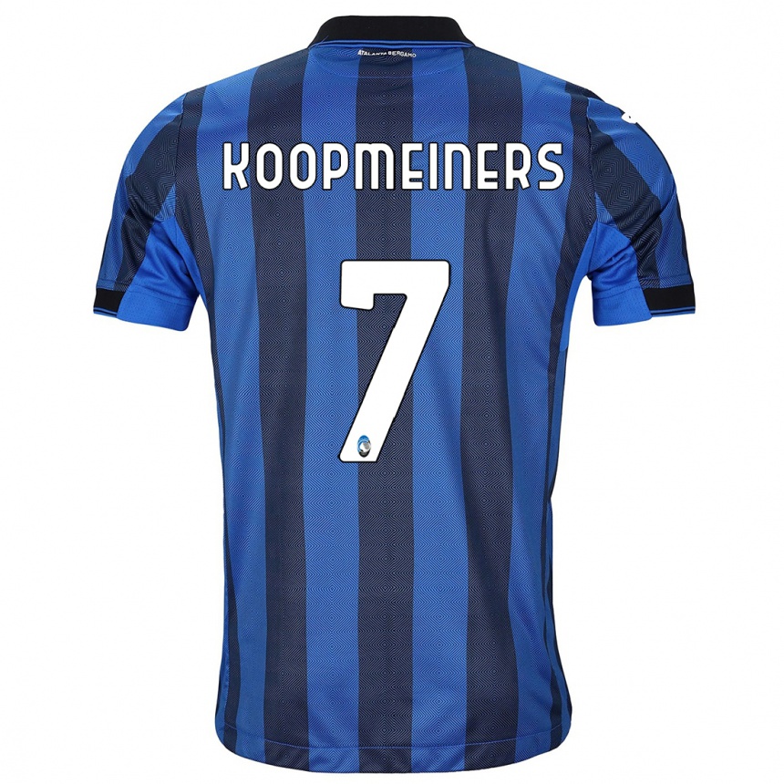 Herren Fußball Teun Koopmeiners #7 Schwarz Blau Heimtrikot Trikot 2023/24 T-Shirt Luxemburg