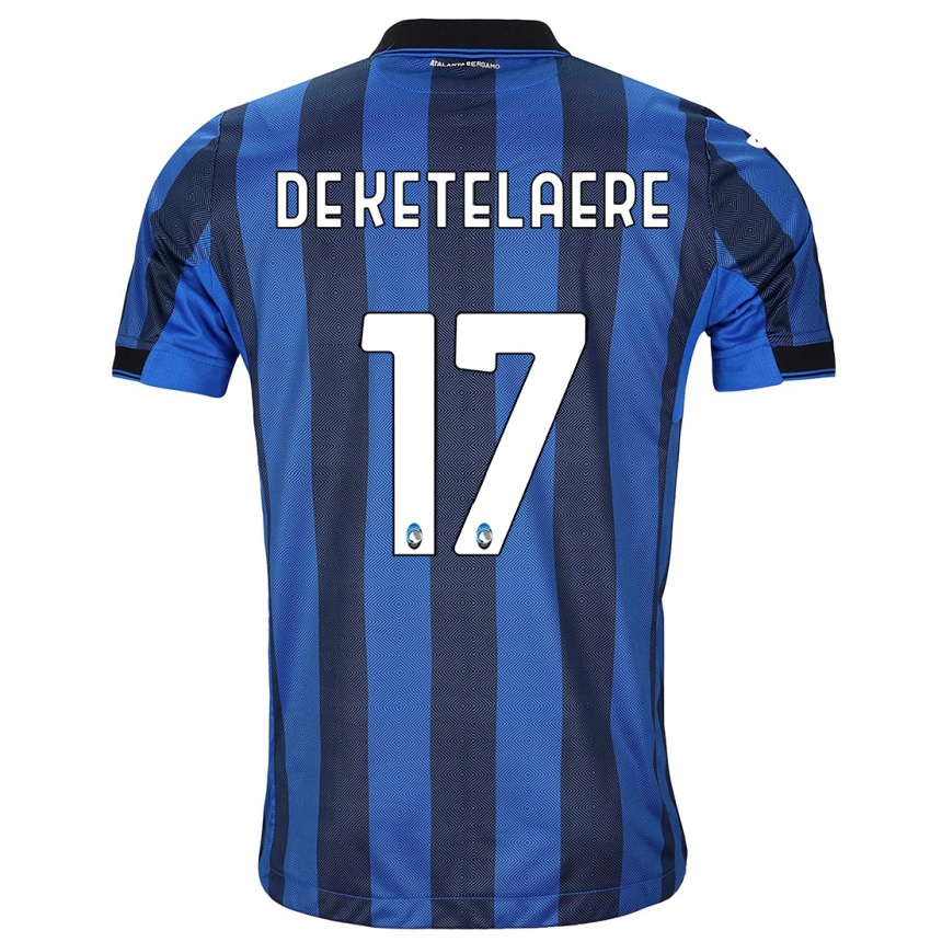 Herren Fußball Charles De Ketelaere #17 Schwarz Blau Heimtrikot Trikot 2023/24 T-Shirt Luxemburg