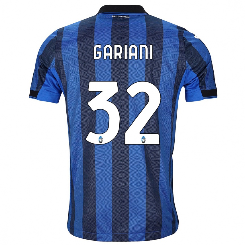 Herren Fußball Niccolò Gariani #32 Schwarz Blau Heimtrikot Trikot 2023/24 T-Shirt Luxemburg