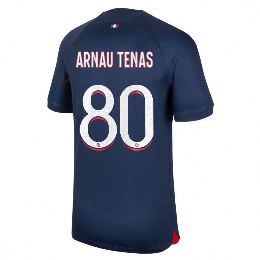 Herren Fußball Arnau Tenas #80 Blau Rot Heimtrikot Trikot 2023/24 T-Shirt Luxemburg