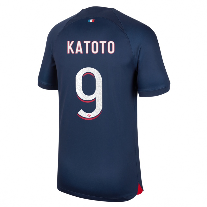 Herren Fußball Marie-Antoinette Katoto #9 Blau Rot Heimtrikot Trikot 2023/24 T-Shirt Luxemburg