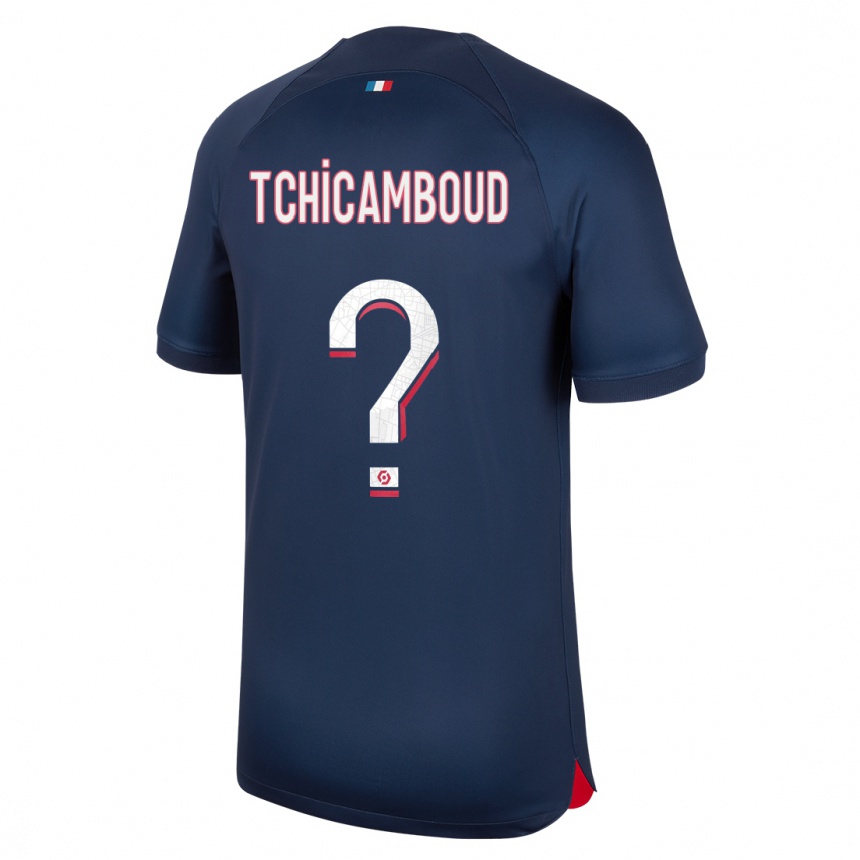 Herren Fußball Queyrell Tchicamboud #0 Blau Rot Heimtrikot Trikot 2023/24 T-Shirt Luxemburg