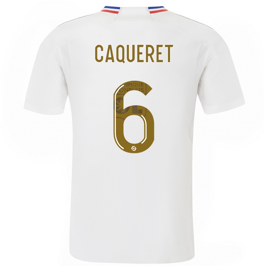 Herren Fußball Maxence Caqueret #6 Weiß Heimtrikot Trikot 2023/24 T-Shirt Luxemburg