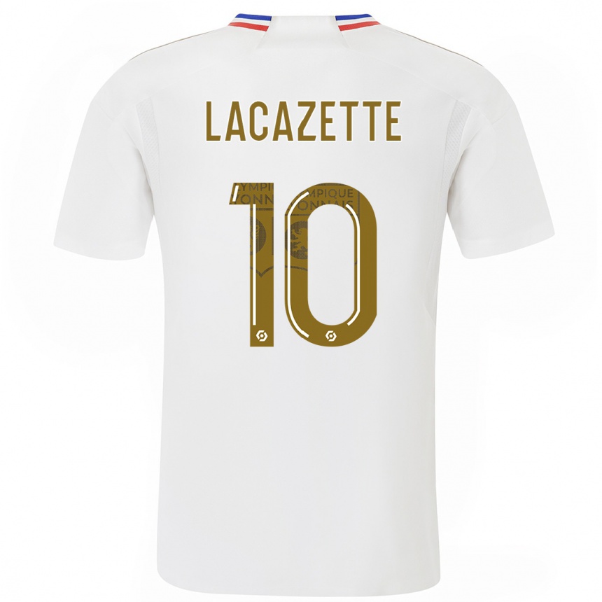 Herren Fußball Alexandre Lacazette #10 Weiß Heimtrikot Trikot 2023/24 T-Shirt Luxemburg