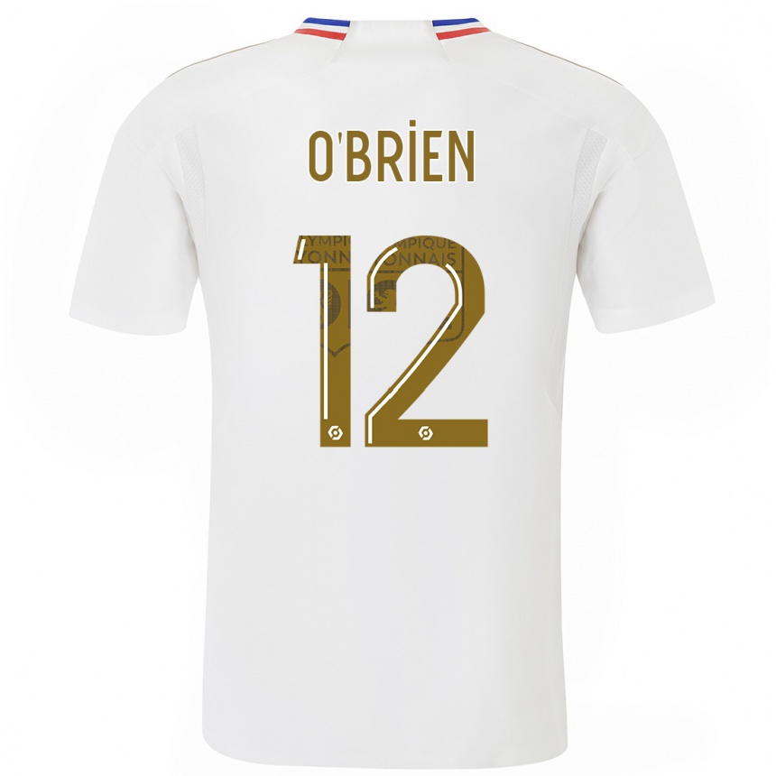 Herren Fußball Jake O'brien #12 Weiß Heimtrikot Trikot 2023/24 T-Shirt Luxemburg