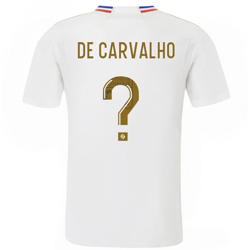 Herren Fußball Mathys De Carvalho #0 Weiß Heimtrikot Trikot 2023/24 T-Shirt Luxemburg