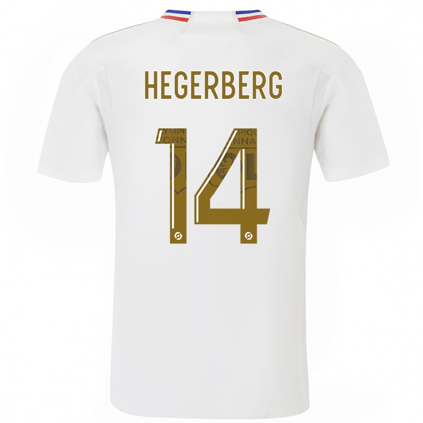 Herren Fußball Ada Hegerberg #14 Weiß Heimtrikot Trikot 2023/24 T-Shirt Luxemburg