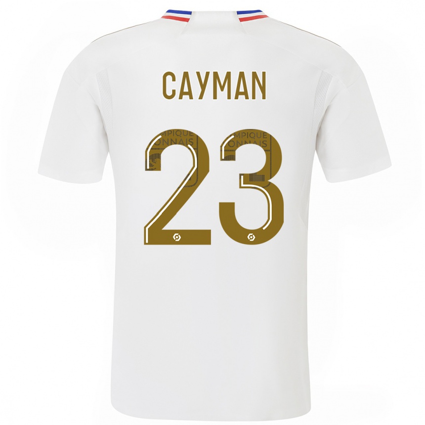 Herren Fußball Janice Cayman #23 Weiß Heimtrikot Trikot 2023/24 T-Shirt Luxemburg