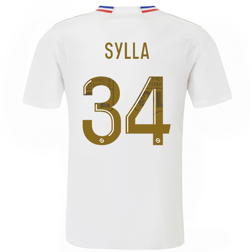 Herren Fußball Kysha Sylla #34 Weiß Heimtrikot Trikot 2023/24 T-Shirt Luxemburg